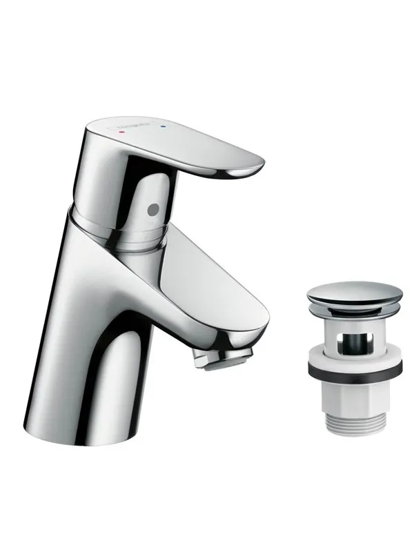Hansgrohe focus single lever basin mixer 70 with push-open w