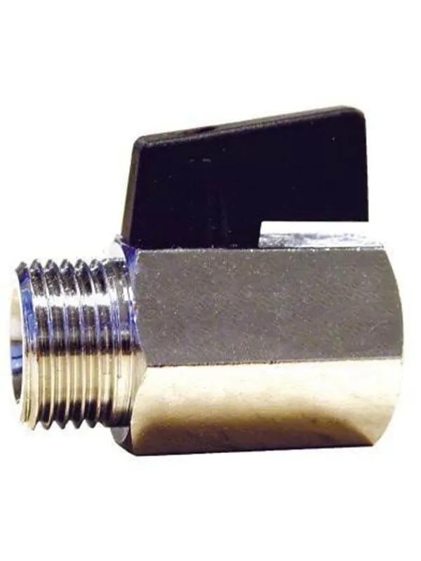 Pettinaroli Male/female mini ball valve with black nylon lever 1/2