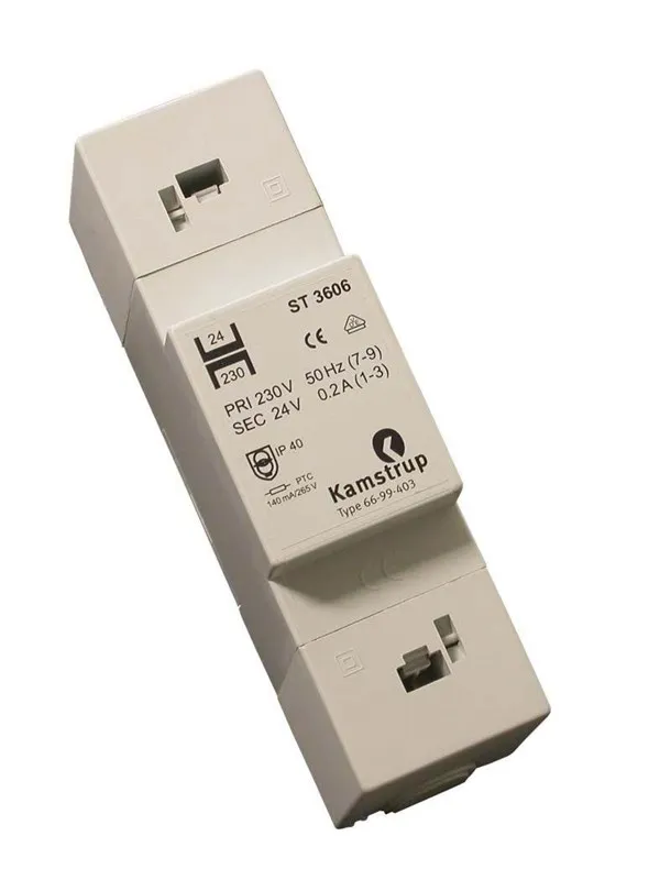 Kamstrup din-rail 230vac/24vac safety transformer