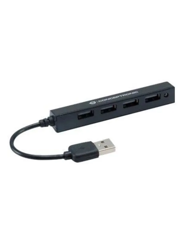 HUBBIES HUBBIES05B USB-hub - 4 porter - Svart