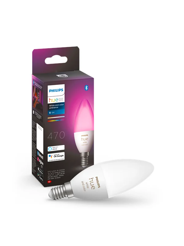 Philips Hue Color E14 B39 Candle Light - 1-pakning