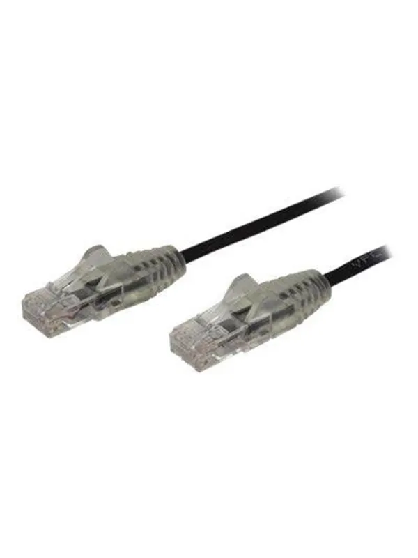 StarTech.com 2.5m CAT6 Cable - Black Slim CAT6 Patch Cord - Snagless - LSZH - patch cable - 2.5 m - black - Svart - 2.5m