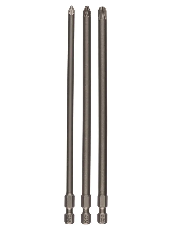 Bosch 3-delers skrutrekkerbits-sett, ekstra hard PZ1; PZ2; PZ3; 152 mm