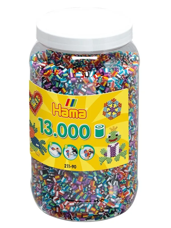 Hama Beads in Pot - Striped 13000 pcs