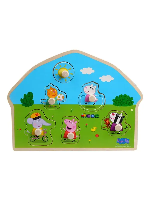 Barbo Toys Peppa Pig Wooden Peg Puzzle - Play