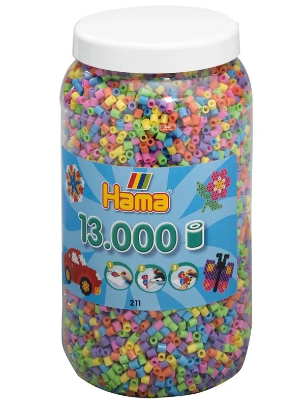 Hama Ironing beads in Pot-Pastelmix 13.000pcs.