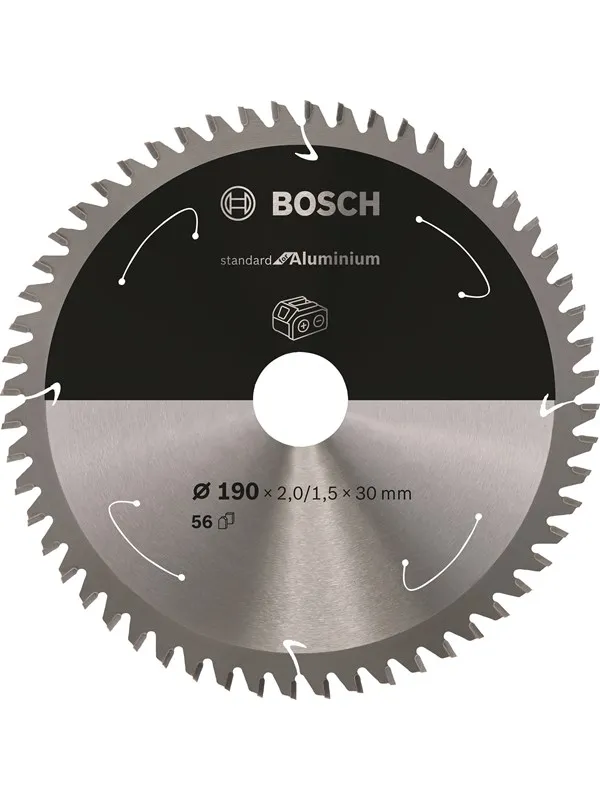 Bosch Standard for Aluminium-sirkelsagblad for batteridrevne sager 190x2/1,5x30 T56