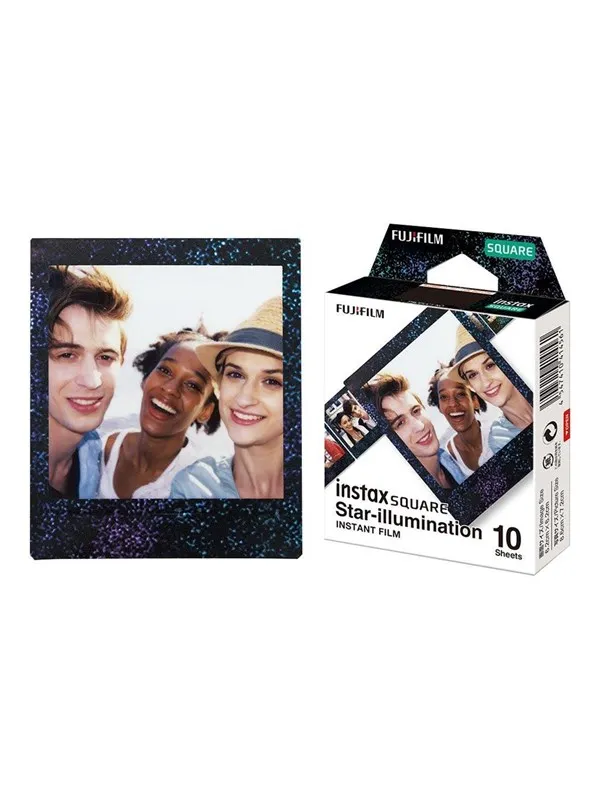 Fujifilm INSTAX Square Film - 10 Shots - Black with Stars