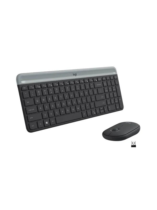 Logitech Slim Wireless Combo MK470 - Tastatur & Mussett - Engelsk (Storbritannia) - Svart