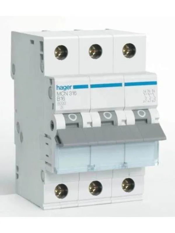 Hager Miniature circuit breaker mcb 3p 6ka c-10a