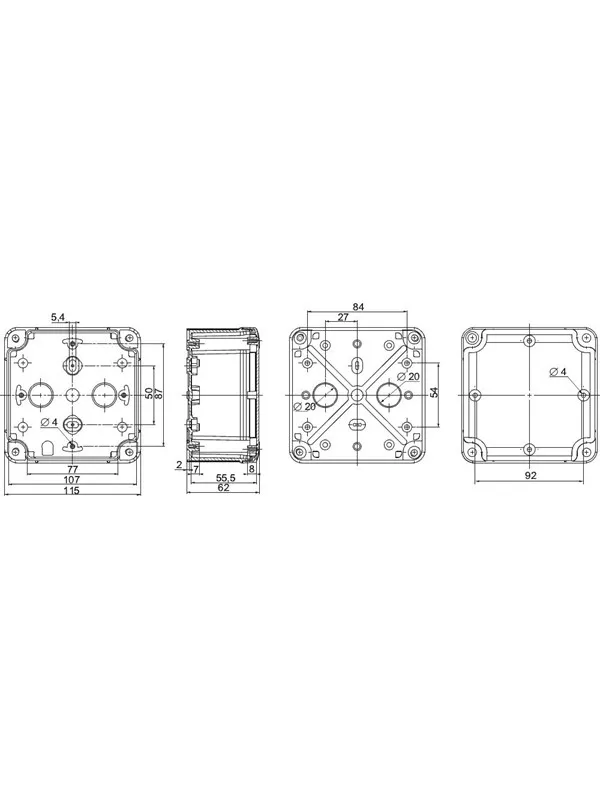 Schneider Electric Abs ind box 107x65x55 lo