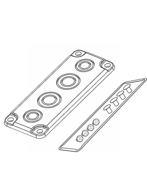 FIBOX Flange set size 2 2xm20/32+2xm25/40