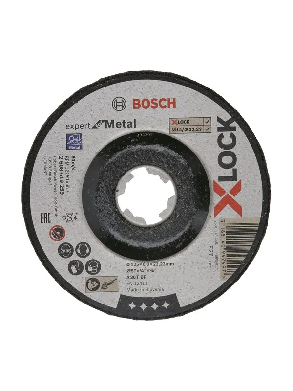 Bosch X-LOCK Expert for Metal, 125 x 6 x 22,23, senket sliping A 30 T BF, 125 mm, 6,0 mm