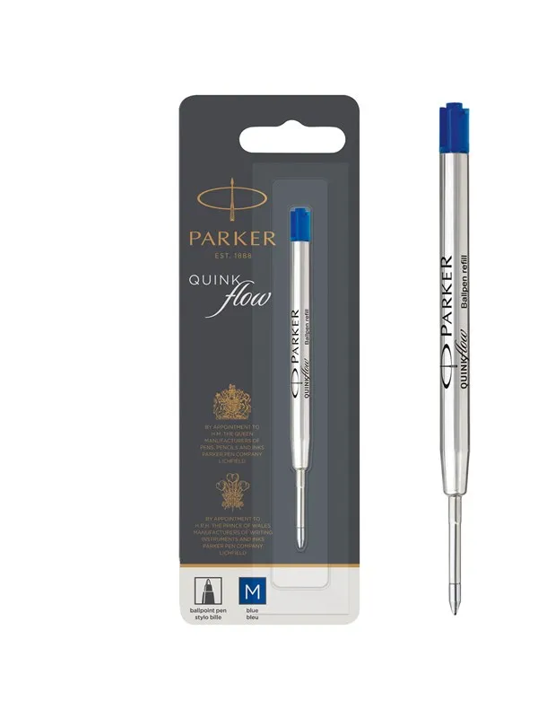 Parker Ballpoint Pen Refill | Medium Point | Blue QUINKflow Ink | 1 Count