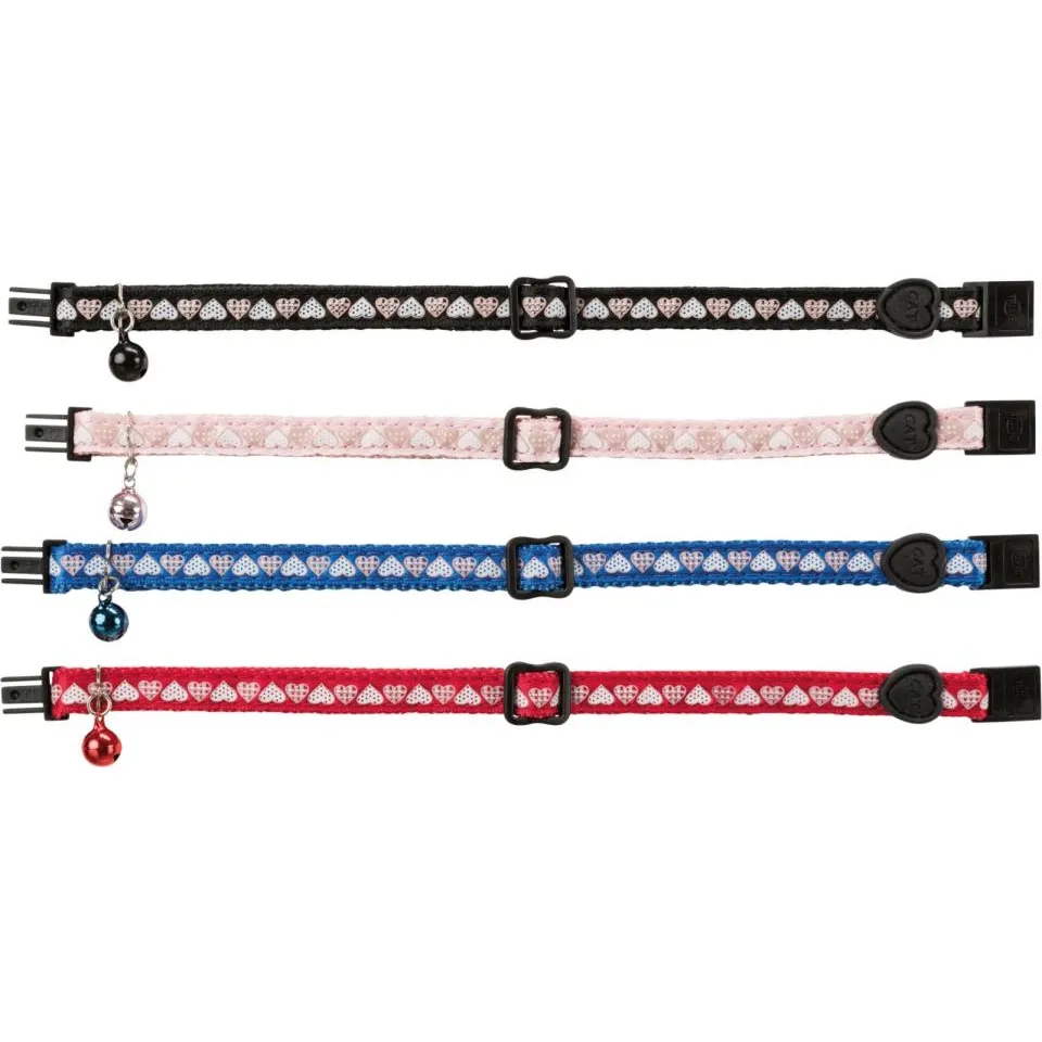 Trixie Cat collar hearts assorted colours