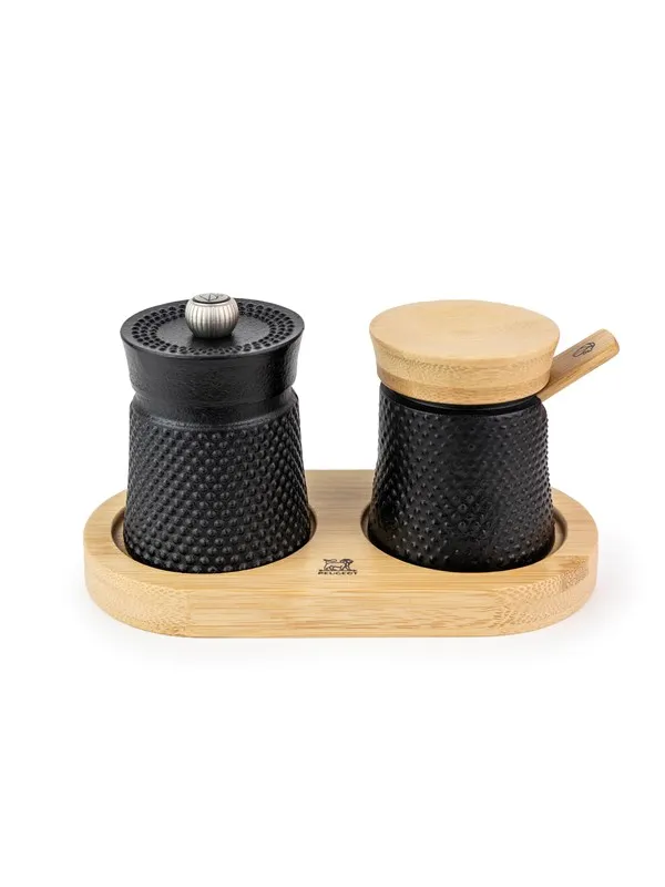 Peugeot Bali Cast Iron pepper Grinder and salt Dispenser Set