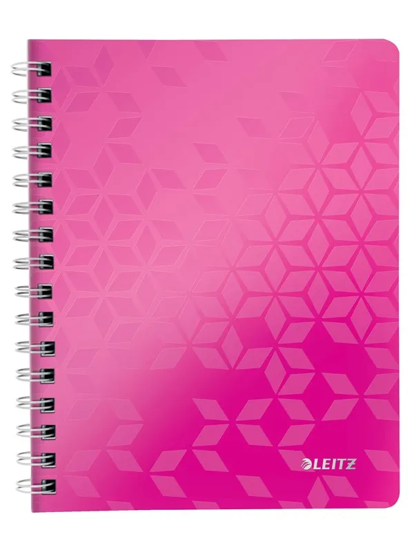 Leitz Notatbok  WOW PP A5 Linjer 80 ark Rosa