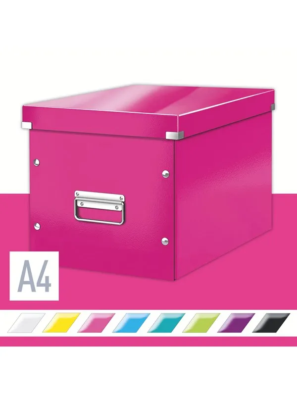 Leitz Oppbevaringsboks Click & Store Kube  WOW Large Rosa