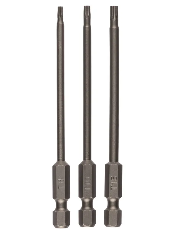 Bosch 3-delers sett skrutrekkerblad for skruer med innvendig torx (T) T8; T10; T15; 89 mm