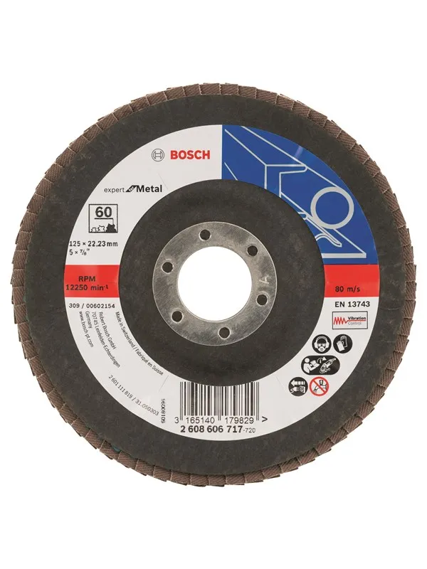 Bosch Lamellslipeskive X551, Expert for metall D= 125 mm; G= 60, skrå