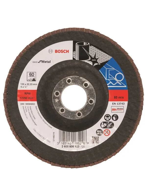 Bosch Lamellslipeskive X571, Expert for metall D= 125 mm; G= 60, skrå