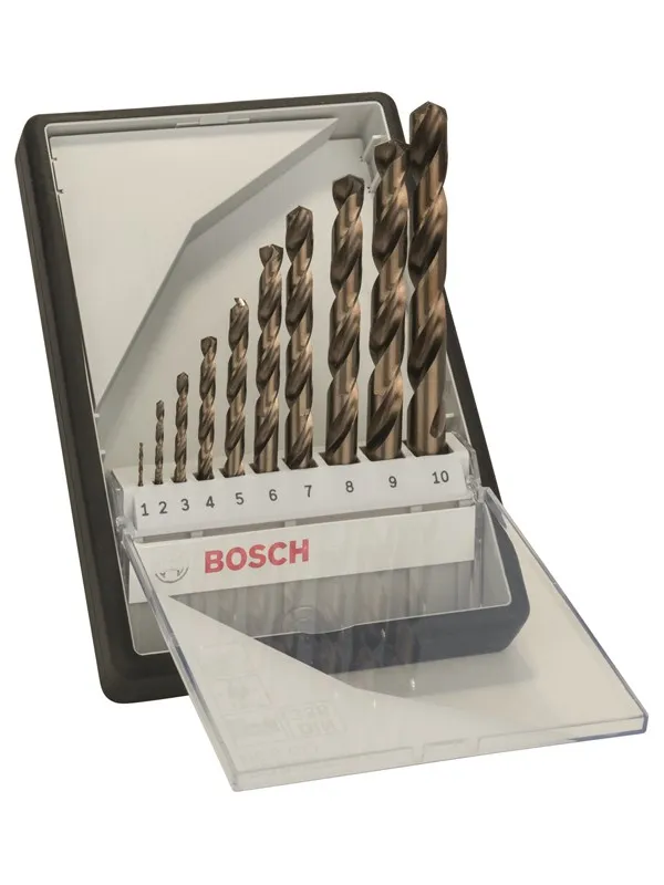 Bosch 10-delers Robust Line metallbor-sett HSS-Co 1; 2; 3; 4; 5; 6; 7; 8; 9; 10 mm