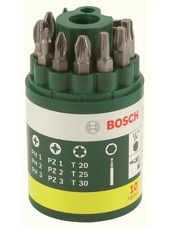 Bosch 10-delers sett med skrubits