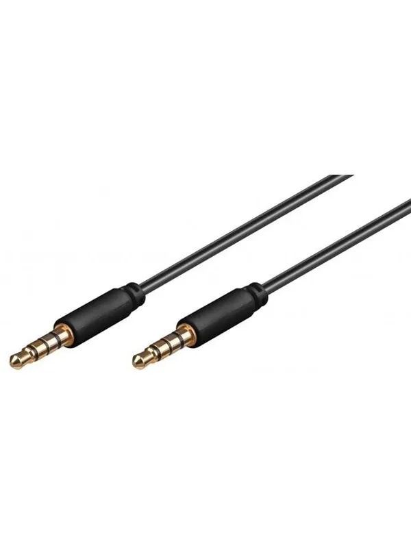 Pro MiniJack 3.5mm Slim 4P - Bk - 0.5m