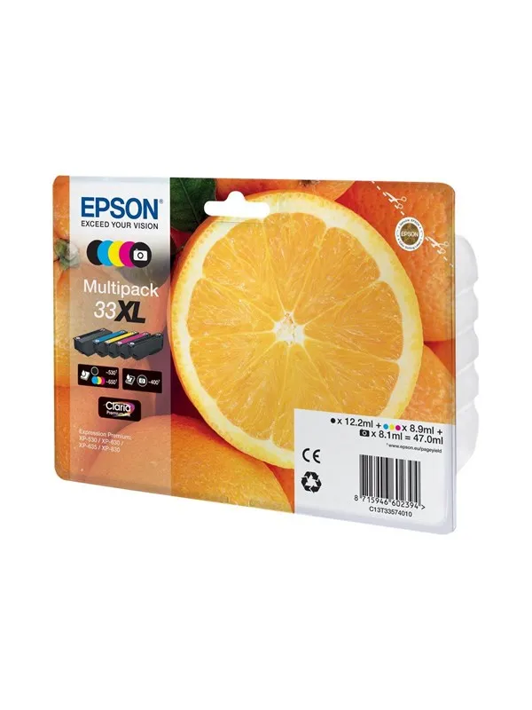 Epson 33XL Multipack 5-Pack (Black Yellow Cyan Magenta Photo Black)