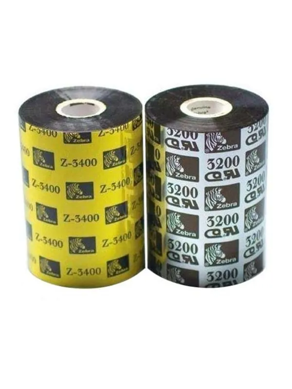 Zebra ribbon 3200 wax/resin - Fargebånd refill (termisk overføring) Svart