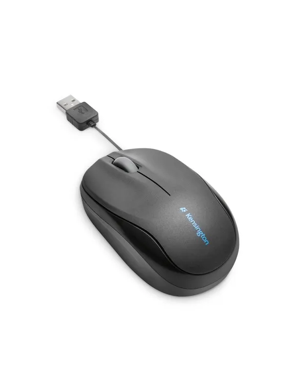 Kensington Mus uttrekkbar kabel ProFit™ Mobile - Mus - Optisk - Svart