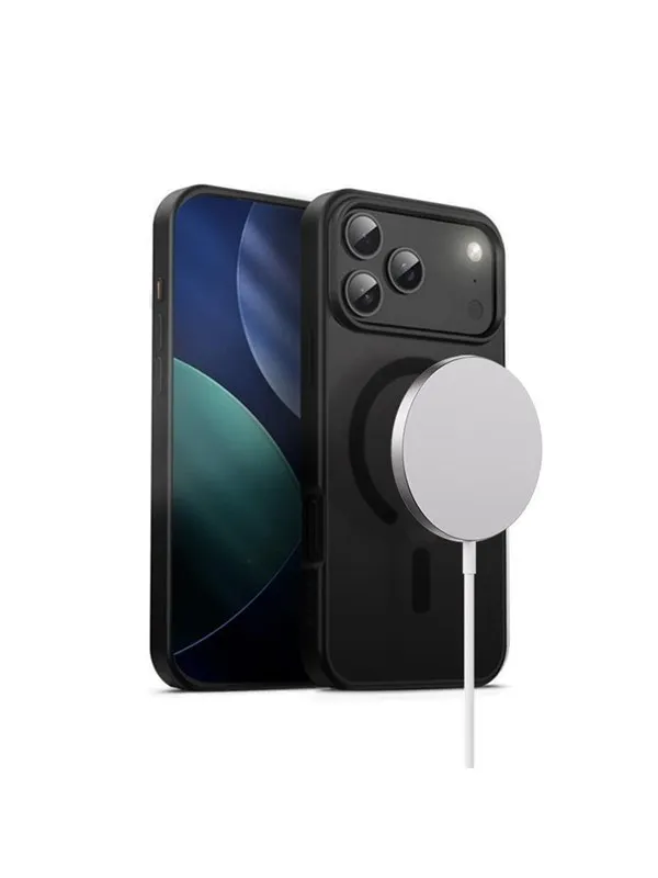 CRONG Hybrid Frost MAG Cover - MagSafe iPhone 17 Pro Max Case (Black)
