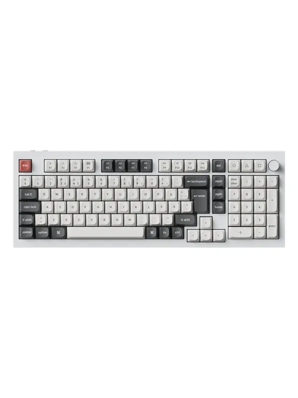 Keychron Q5 Ultra 96% 8K Wireless Tri-Mode - POM Brown - Gamingtastatur - Nordisk - Hvit