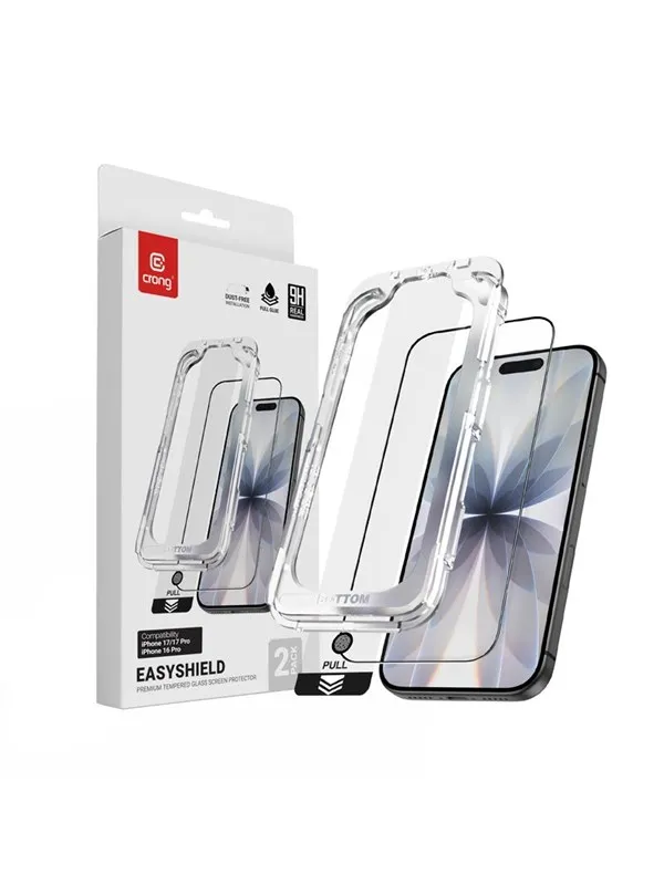 CRONG EasyShield 2-Pack - Tempered Glass iPhone 17 / iPhone 17 Pro / iPhone 16 Pro (2 pieces)