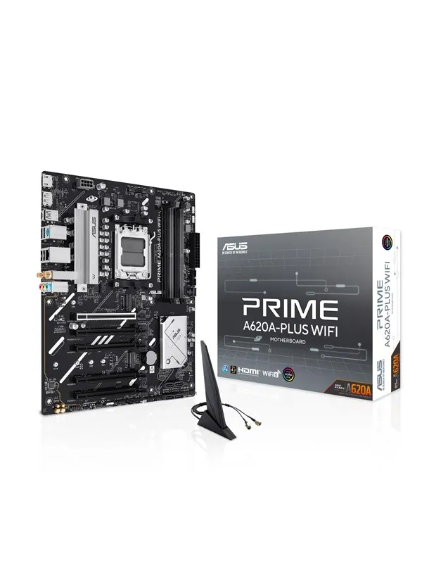 ASUS PRIME A620A-PLUS WIFI Hovedkort - AMD A620A - AMD AM5 socket - DDR5 RAM - ATX