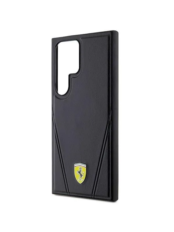 Ferrari Hot Stamp V Lines MagSafe Case for Samsung Galaxy S24 Ultra - Black