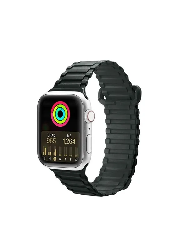 Dux Ducis Strap (Armor Version) Apple Watch Ultra Strap SE 9 8 7 6 5 4 3 2 1 (49 45 44 42 mm) Silicone Magnetic Band Bracelet Green