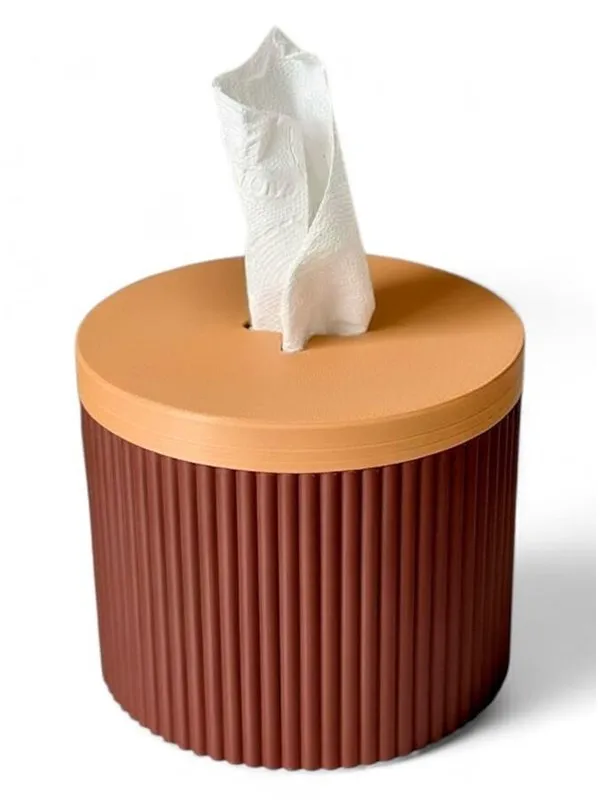 Simiu Paper Dispenser - Round - Bordeaux Red/Beige 13.5cm