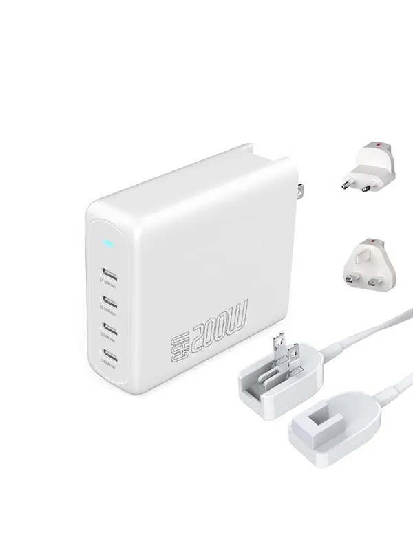 4smarts Wall charger GaN Flex Pro 200W Travel Edition 4x USB-C white