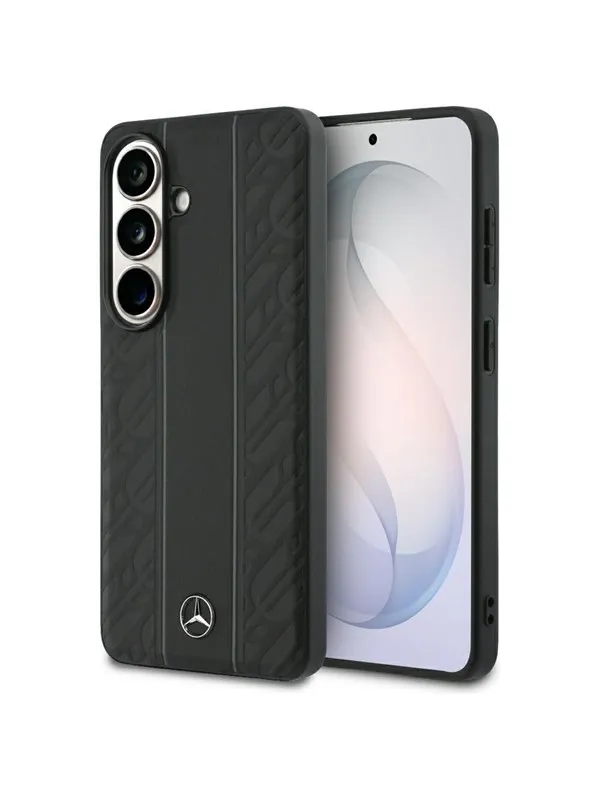 Mercedes Laurel Leaves Vertical Stripes MagSafe Case for Samsung Galaxy S26 - Black