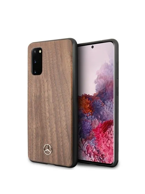 Mercedes Wood Line Walnut Case for Samsung Galaxy S20 - Brown