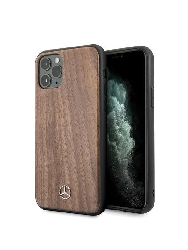 Mercedes Wood Line Walnut Case for iPhone 11 Pro Max - Brown