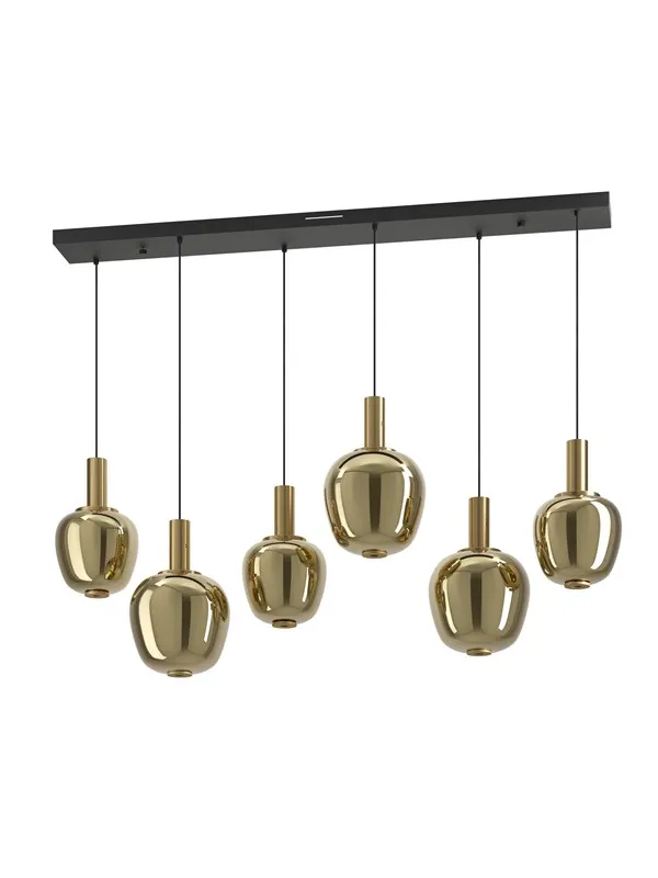 EGLO Stars of Light FRUITERA long table pendant, black/brushed brass