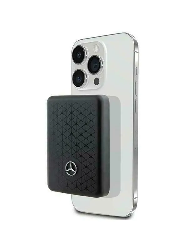 Mercedes Stars Pattern MagSafe 5W Nødlader - Svart - 3000 mAh