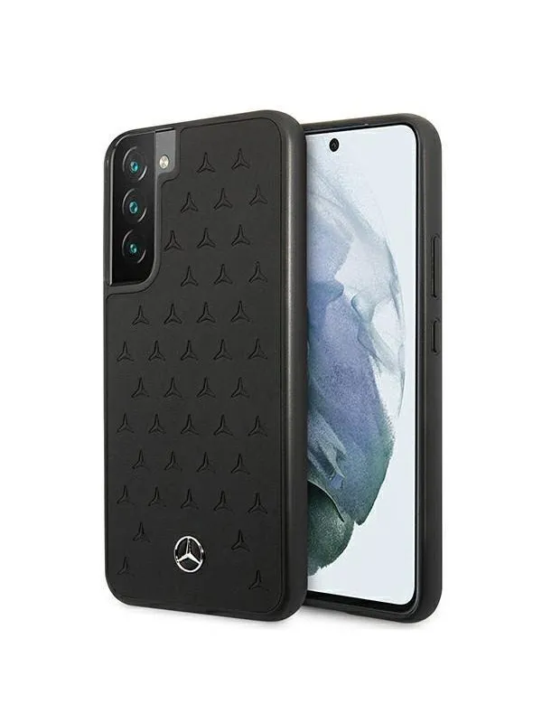 Mercedes Leather Stars Pattern Case for Samsung Galaxy S22+ - Black