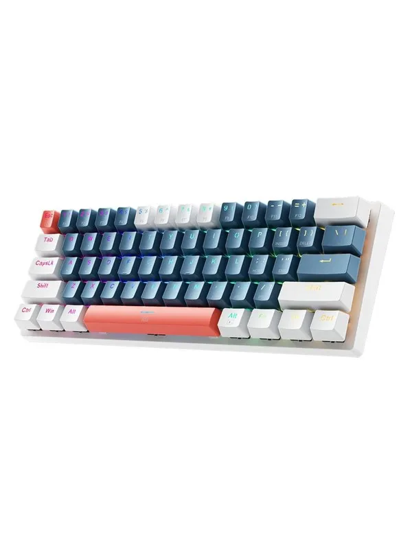 Machenike K500-B61 Wired Mechanical Backlit Gaming Keyboard Brown Switch - Blue & White - Blå
