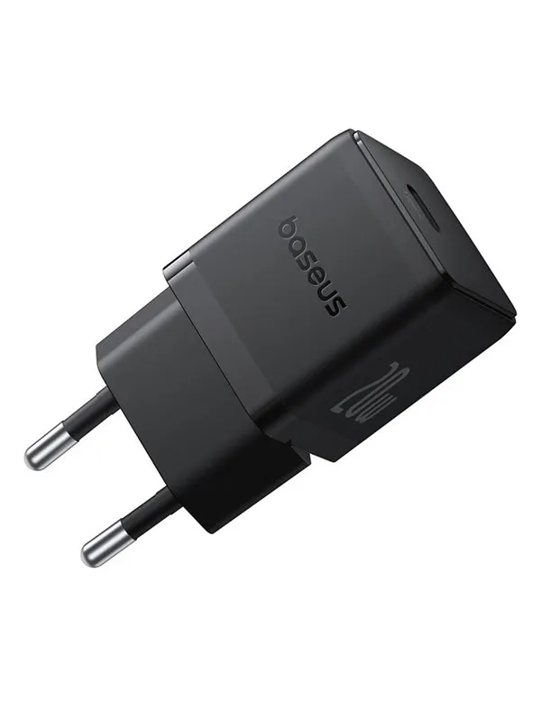 Baseus Palm 1C 20W Wall Charger (with  Mini White USB-C 60W (20V/3A) 1m Cable) - Black