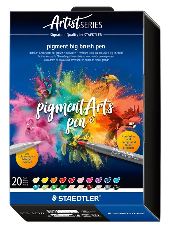 Staedtler Pigment big brush pen 20pcs + one blending pen