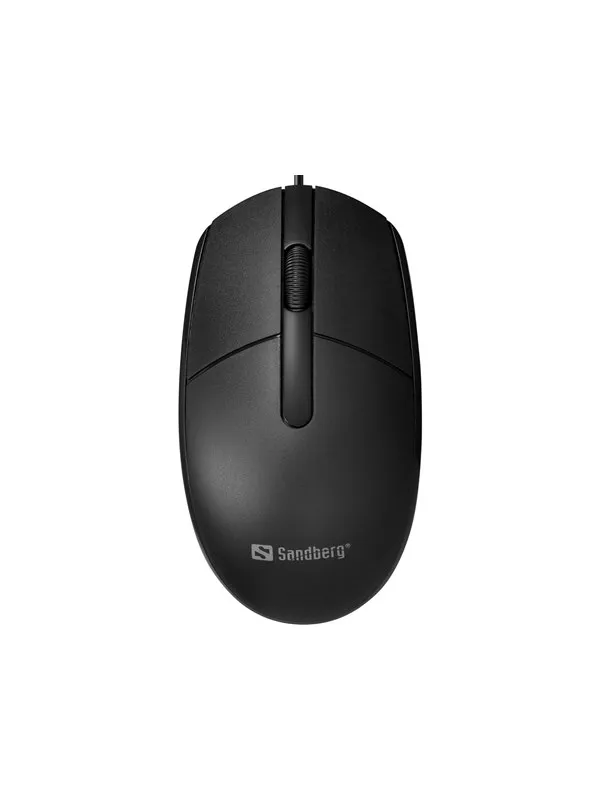 Sandberg USB Mouse - Mus - Optisk - 3 knapper - Svart