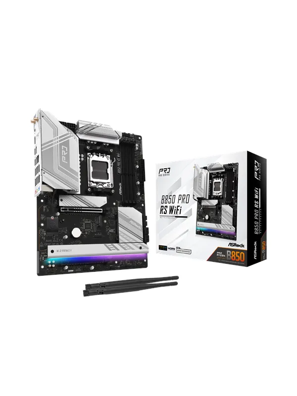 ASRock B850 Pro RS WiFi Hovedkort - AMD B850 - AMD AM5 socket - DDR5 RAM - ATX